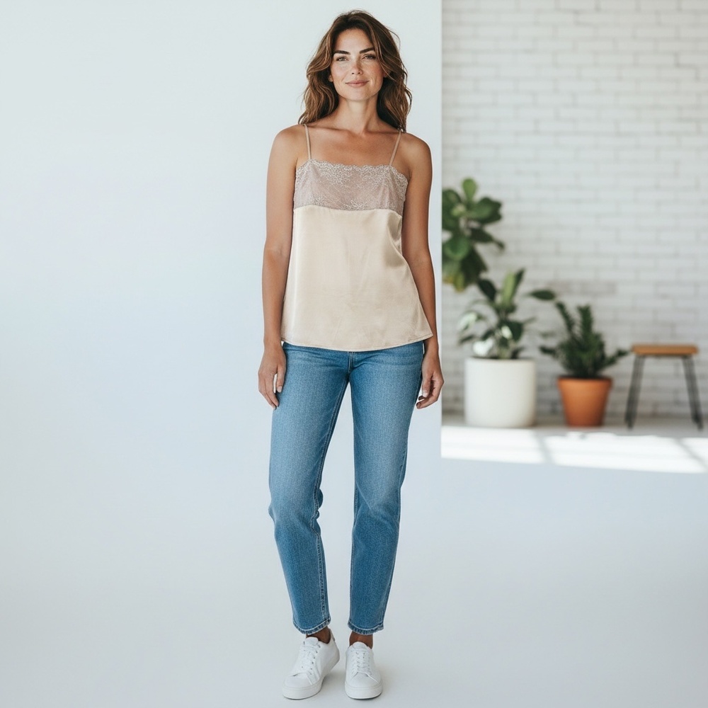 NWT New York & Company Elegant Lace and Satin Camisole